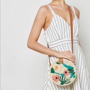 Britney Floral Straw Crossbody by Topshop
